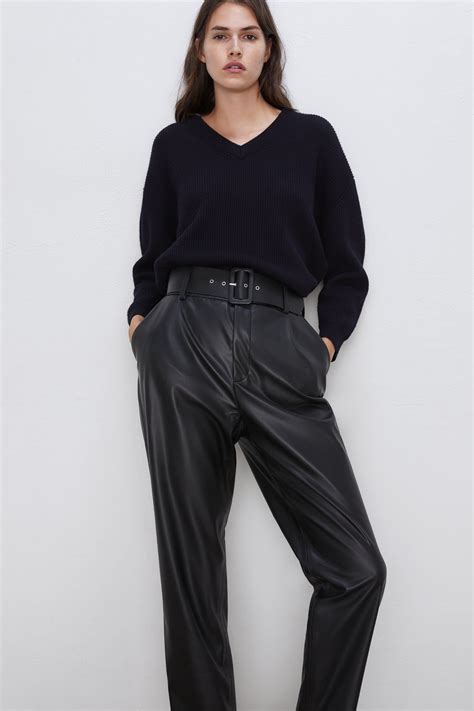 zara leather pants|zara pleather pants.